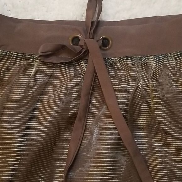 Mocha skirt with Gold Stripe Overlay - Picture 3 of 5